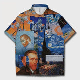Starry Night Mosaic Paintings Short Sleeve Shirt